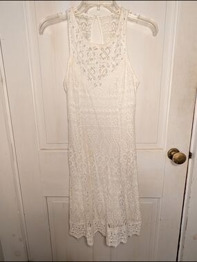 Hollister Ivory Crochet Midi Dress